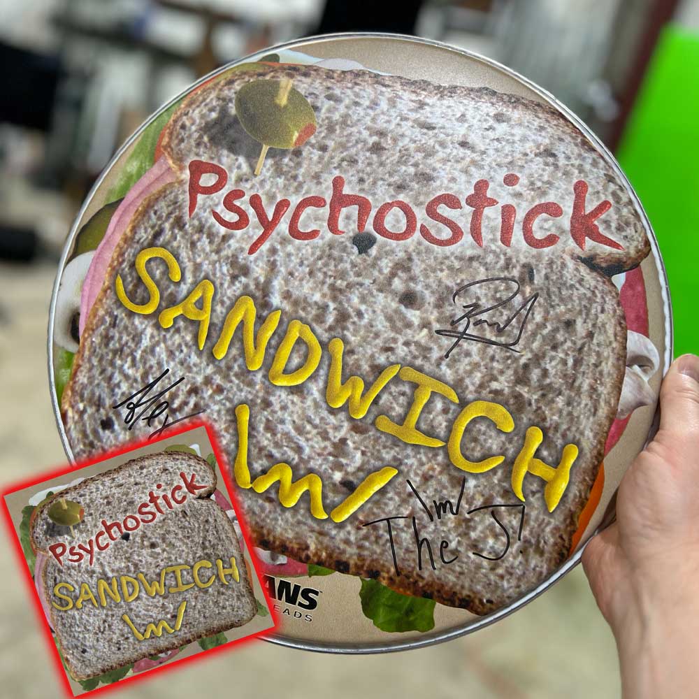 "Sandwich" Anniversary Signed Drumhead & CD Bundle!